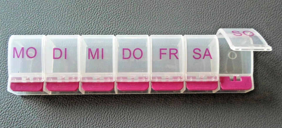 Tablettenbox Pillendose XL Pillenbox Medikamentenbox 7 Tage 1 Woche große Fächer - Bild 2 von 2