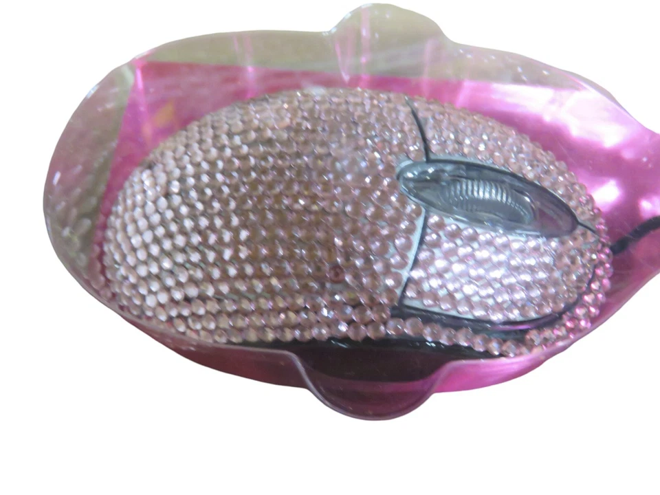 Pink Jeweled Computer Mouse Novelty Tri-Coastal Design Bling NEW - Image 4 of 4