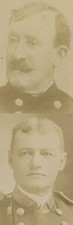 MEN IN UNIFORM. CABINET CARD. TWO SET.