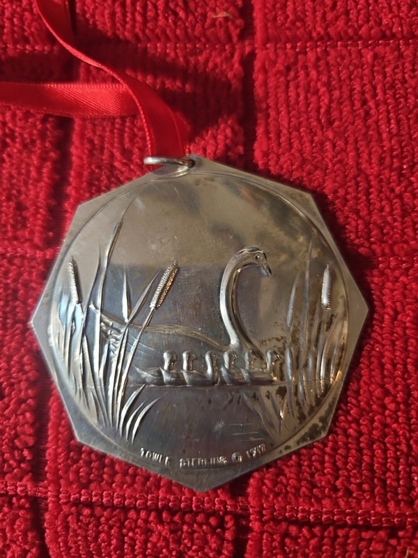 Towle 12 Days Christmas Swans Swimming Sterling Silver 925 Ornament 1977 Vintage