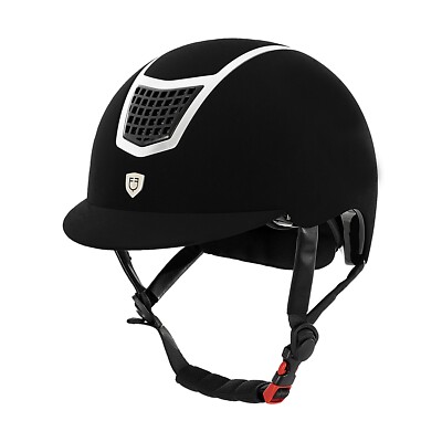 Casque D'équitation EQUESTRO Eclipse - Velours Noir Et Rose Or