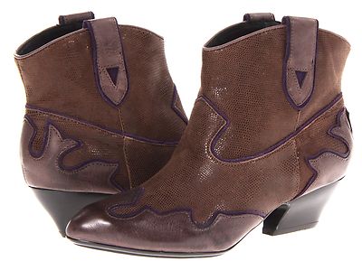New Isola Odin leather  ash grey ankle boots western women's sz US 8.5  EUR 39.5