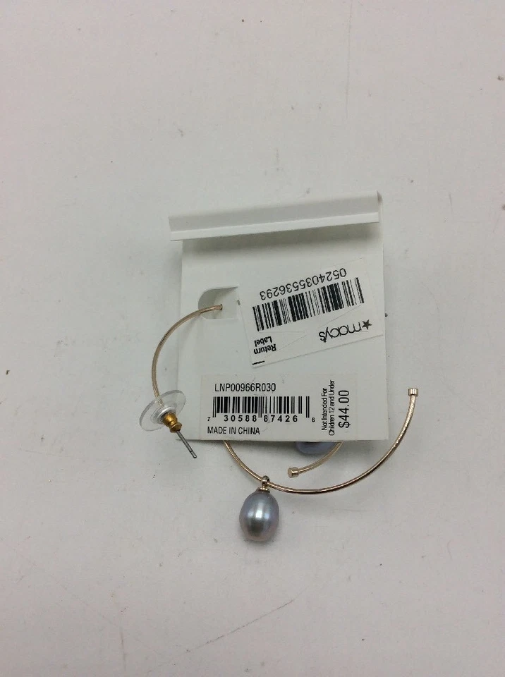 $44 Lauren ralph lauren rose gold tone imitation pearl drop hoop earrings l1 - Image 4 of 4