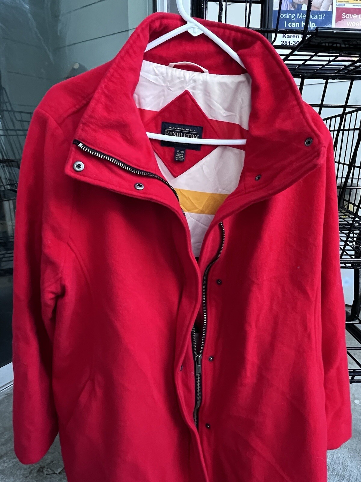 Pendleton Red Wool Blend Classic Lined Full Zip W… - image 1