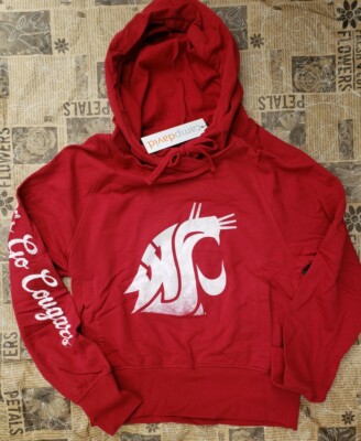 NCAA Washington State Cougars Women's Small Hoodie Sweatshirt LET'S GO COUGARS 
