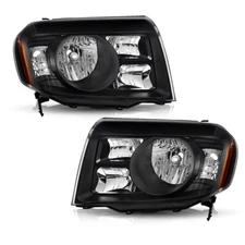 Black Headlights Assembly Amber Corner Headlamps Pair For 2009-2011 Honda Pilot