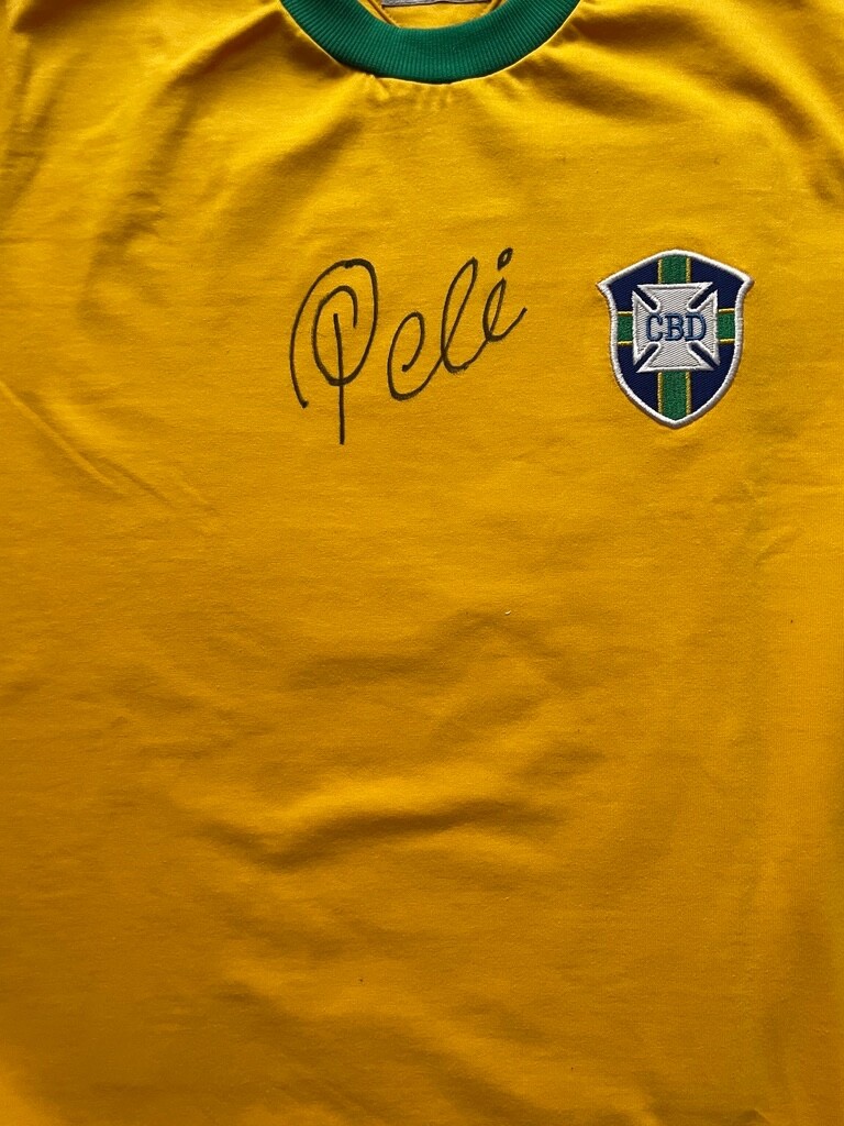 Pele - Front Signed Replica World Cup 1970 Jersey - Long Name