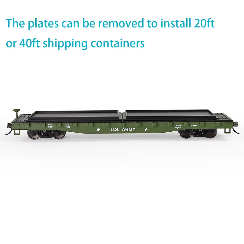 1pc/5pcs HO Scale Flat Car 1:87 Railway Carriage Rolling Stock Freight Cars - Image 3 of 4
