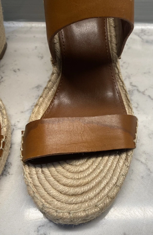 Vince Camuto LAMINDA кожи на танкетке Espadrille туфли женский размер 9 М коричневый «НЕДОСТАТОК» - Изображение 3 из 4