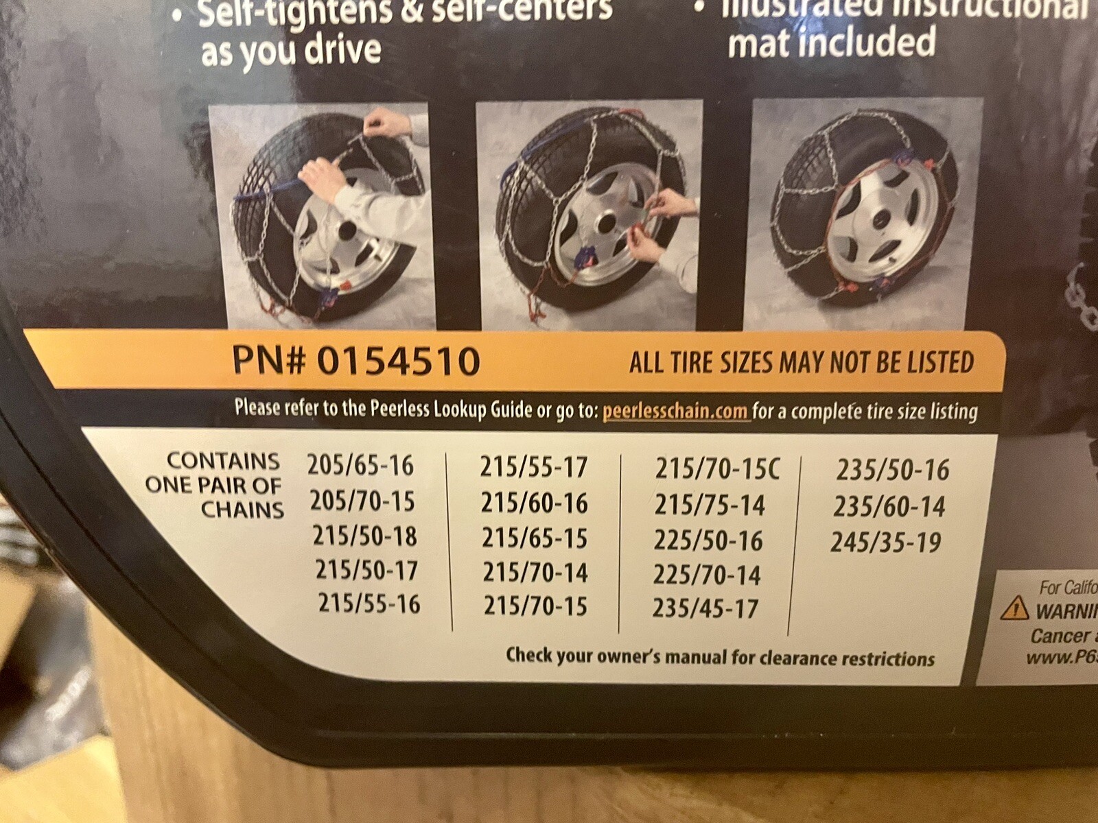 Passenger Class “S” Chains 0154510 Peerless Self Tightening Easy