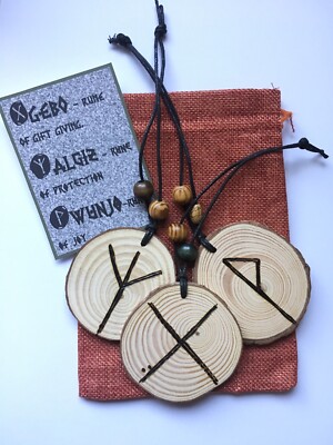 Wikinger Runenschutz Dekorationen Holzpyrographie Viel Glück Liebe Weihnachtsgeschenk