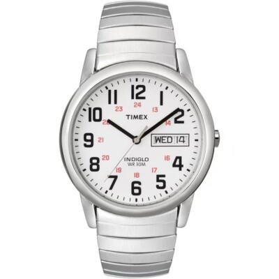Reloj Timex Tw2u08800jt Men's Easy Reader 35 Mm Perfect Fi Color De La Correa Silver Color Del Bisel Acero Inoxidable Color Del Fondo Azul
