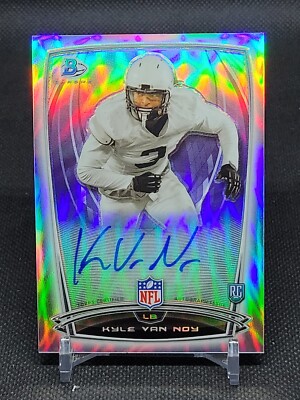 2014 Bowman Chrome Rookie Autographs College Refractors #24 Kyle Van Noy