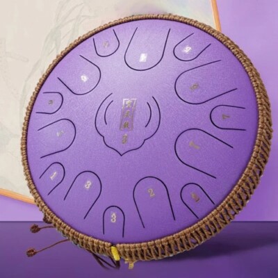 Steel Tongue Drum 13/14 Inch 15 Notes D Major Ethereal Drums  Sound Healing 