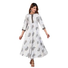 YASH GALLERY Women's Rayon Tie Dye Floral Print Anarkali Kurta