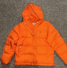 Nike Jacket Youth Small Down Puffer Hoodie Coat Orange Sz Cl 16