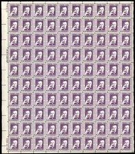 1294, $1 Eugene O'Neill Complete Fresh Sheet of 100 Stamps - Stuart Katz