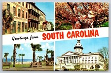 Greetings From South Carolina 1962 Vintage Postcard Multiple Views Charleston SC