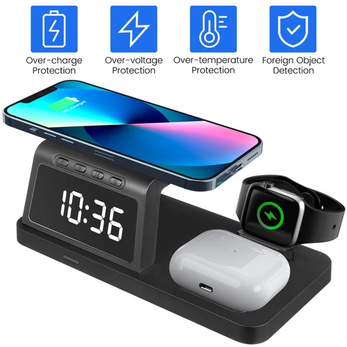 4in1 Fast Wireless Charger Station Dock  For Apple Watch iPhone 15 14 13 Pro Max - Picture 10 of 16