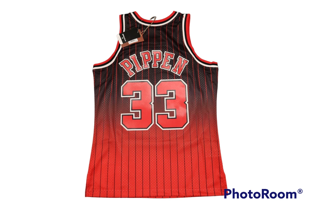 NEW Mitchell Ness Chicago Bulls Scottie Pippen Black Red Retro Jersey Men M