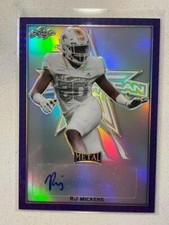 RJ MICKENS Chargers 2020 Leaf Army All-American Purple Metal AUTO # 1/15