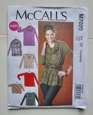 McCall´s easy M7020 Schnittmuster Tunika-Pulli-Shirt Gr. L - XL - XXL Lagenlook