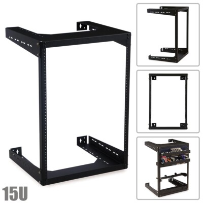 15U 18'' Wall Mont IT Open Frame Network Rack Switches Patch Panels A/V Devices