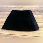 Zara Mixed Nylon Mini Skirt Navy Black Zip Front NWT Small — photo 8