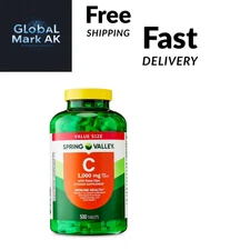 Spring Valley Vitamin C with Rose Hips Dietary Supplement Tablets 1000 mg 500 CT