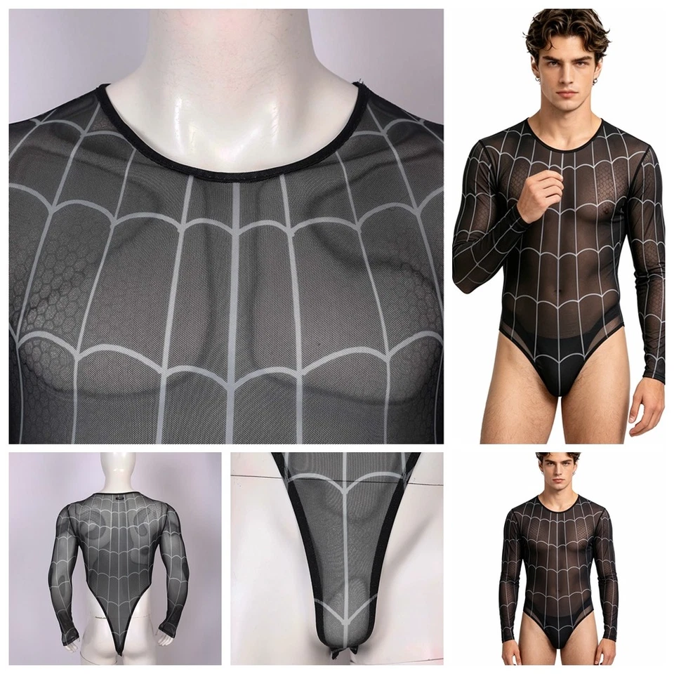 Männer Strampler Clubwear Body Nacht Jumpsuit Sexy Tangas Leistung Transparent - Bild 2 von 4