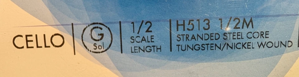 D'Addario Helicore Cello Single G String 1/2 Scale H513 1/2M Medium Tension NEW - Image 3 of 4
