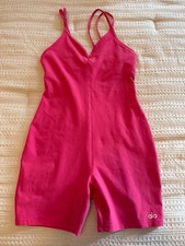 Alo Yoga Suns Out - Bodysuit Romper - Magenta Crush Pink Color - Size Medium