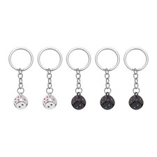 5pcs Retro Lucky Dice Keychain Charm Keyrings with Pendants, Black/Silver