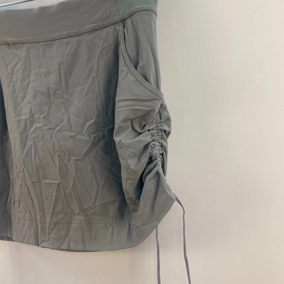 Columbia Mujer Falda Grande Mini Elástica Gris Bolsillos Cincha Nylon Línea A Caminata Foto 2 de 4