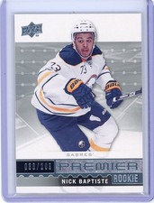 2016-17 UD Premier Nick Baptiste Rookie RC /299 - Buffalo Sabres T1