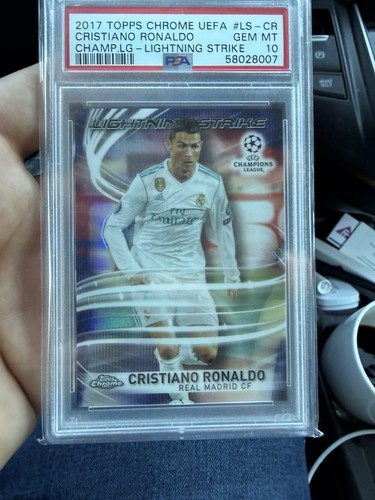 2017 TOPPS CHROME UEFA UCL LIGHTNING STRIKE #LS-CR CRISTIANO RONALDO PSA 10