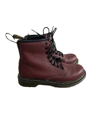 Dr. Martens Kids Deep Red Leather Lace Up Side Zip Boots | eBay