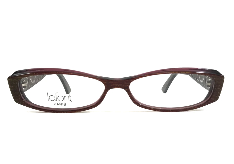 Jean Lafont Eyeglasses Frames OLGA 745 Orange Glitter Purple Paisley 52-13-140 - Image 2 of 4