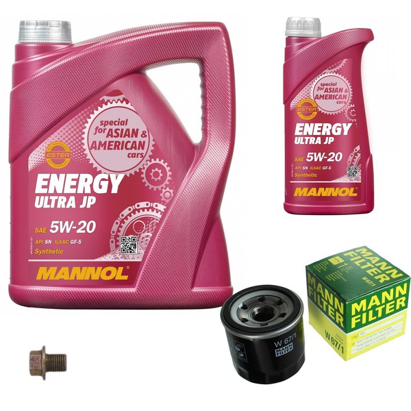 MANN-FILTER Inspektionspakete Mannol Energy 5W-20 6L FüR Nissan Almera Tino 1.8-image