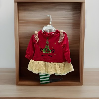 Baby Girl Unicorn set Christmas Holiday Clothes 0-3 month my first Chritsmas