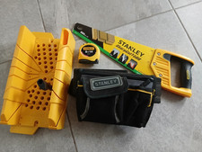 STANLEY TOOL BUNDLE.  SHARPE CUT SAW/5 MTR MEASURE/WAIST POUCH/MITRE BLOCK