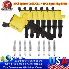 8PC Ignition Coil DG511 + Spark Plug SP546 For Ford F150 2004-2008 V8 5.4L FD508