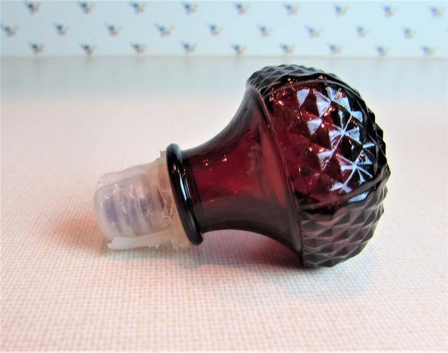 Avon Cape Cod Ruby Red  Cruet with Salt and Pepper Shakers