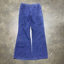 Vintage 60s 70s Blue Dark Wash Bell Bottom Jeans 26x27 1960s 1970s True Vintage