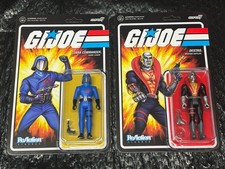 Super 7 G.I. Joe Reaction Figure DESTRO & COBRA COMMANDER UNPUNCHED TAB NM M