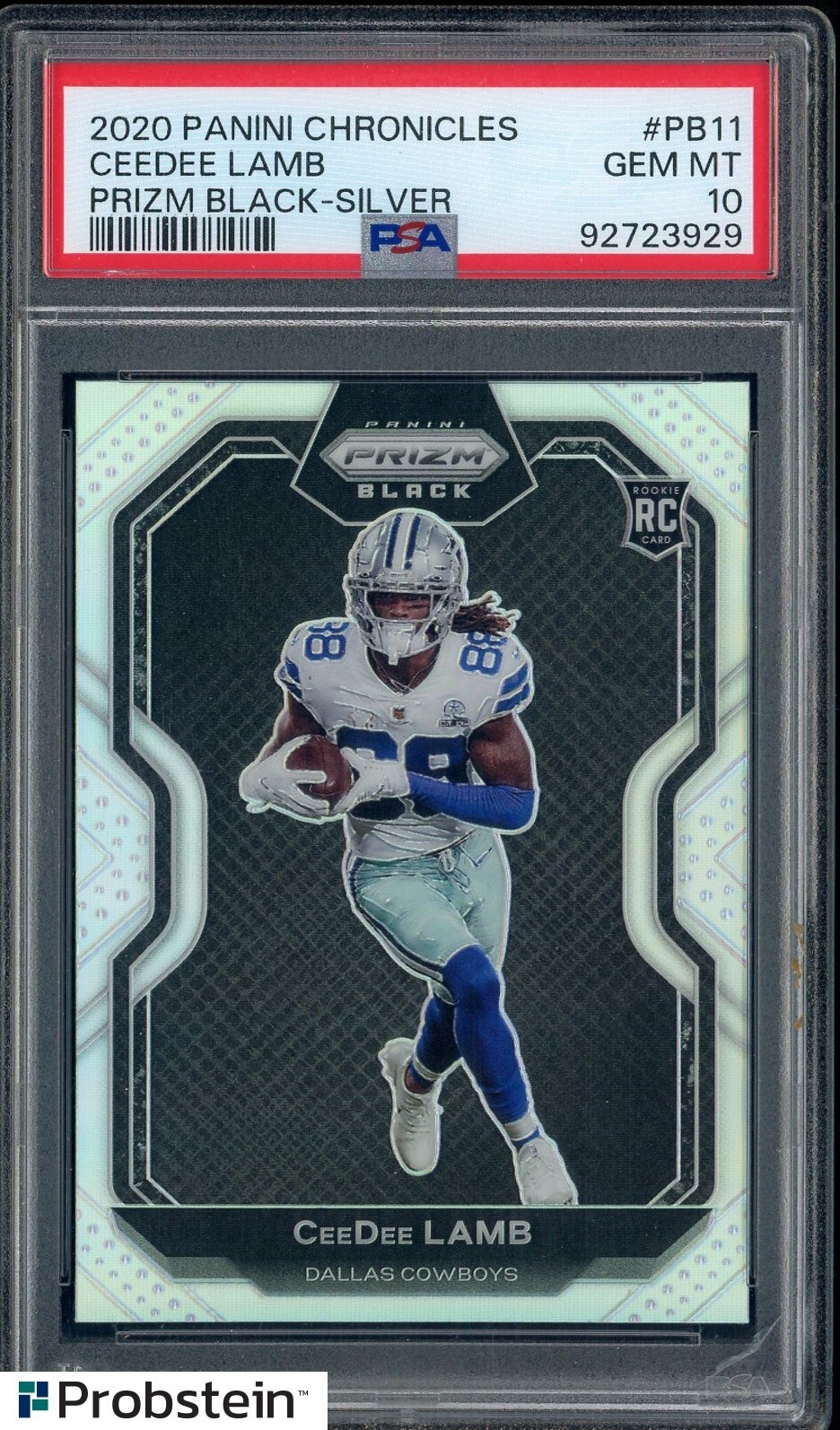CeeDee Lamb Panini Chronicles Prizm Black #PB11 Silver
