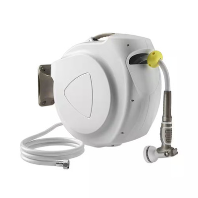 Retractable Garden Hose Reel, 5/8 In. 65+6 Ft. Automatic Rewind, 180° Swivel Bra