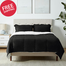 3-Piece Micromink Sherpa Bedding Set, Ultra-Soft, Warm All Season Comforter, Ful