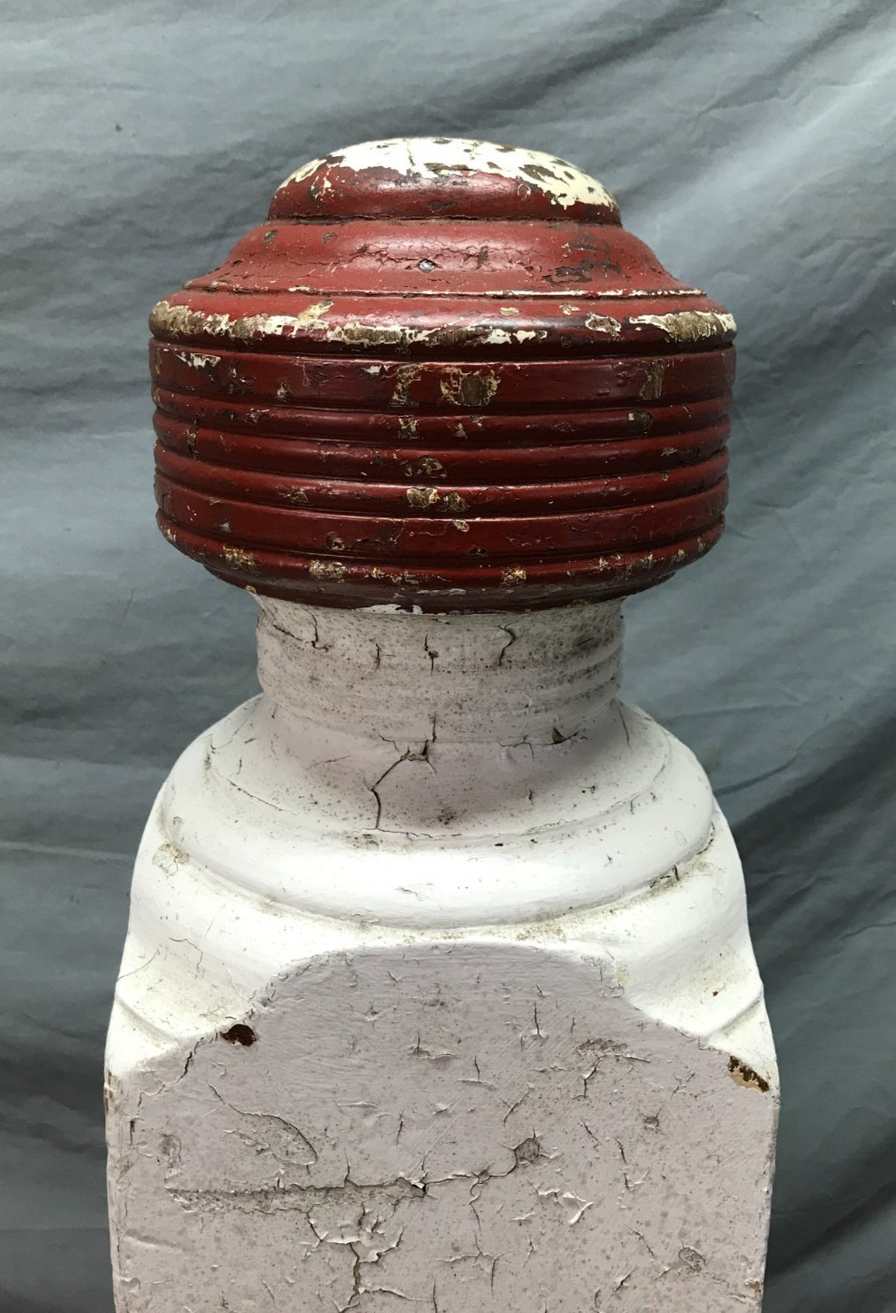 Antique VTG Hardwood Oak Shabby Exterior Porch Newel Post 7x37 Chic Old 1200-25B