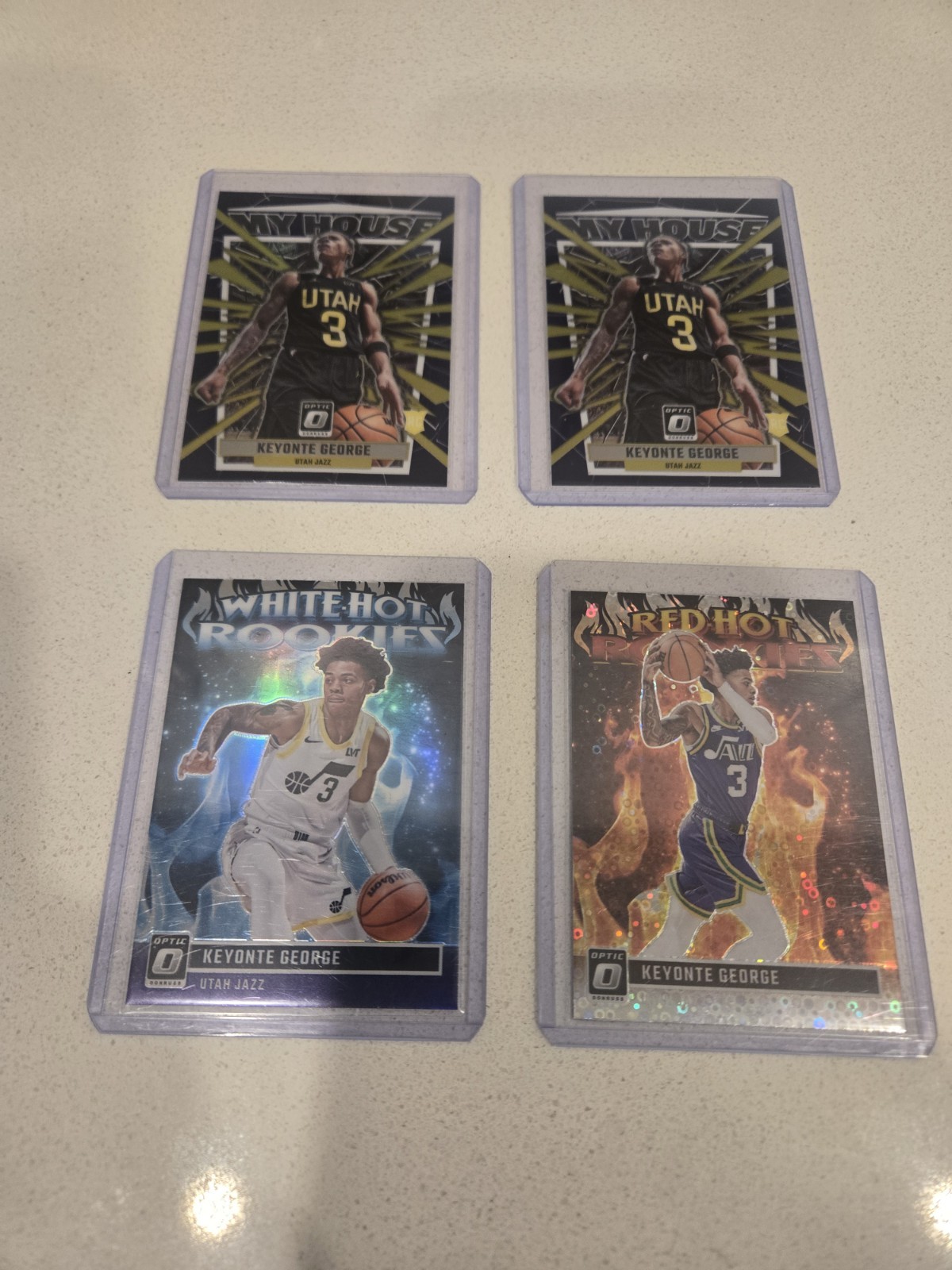 KEYONTE GEORGE 4-Card Rookie Lot 2023-24 Panini Optic Utah Jazz